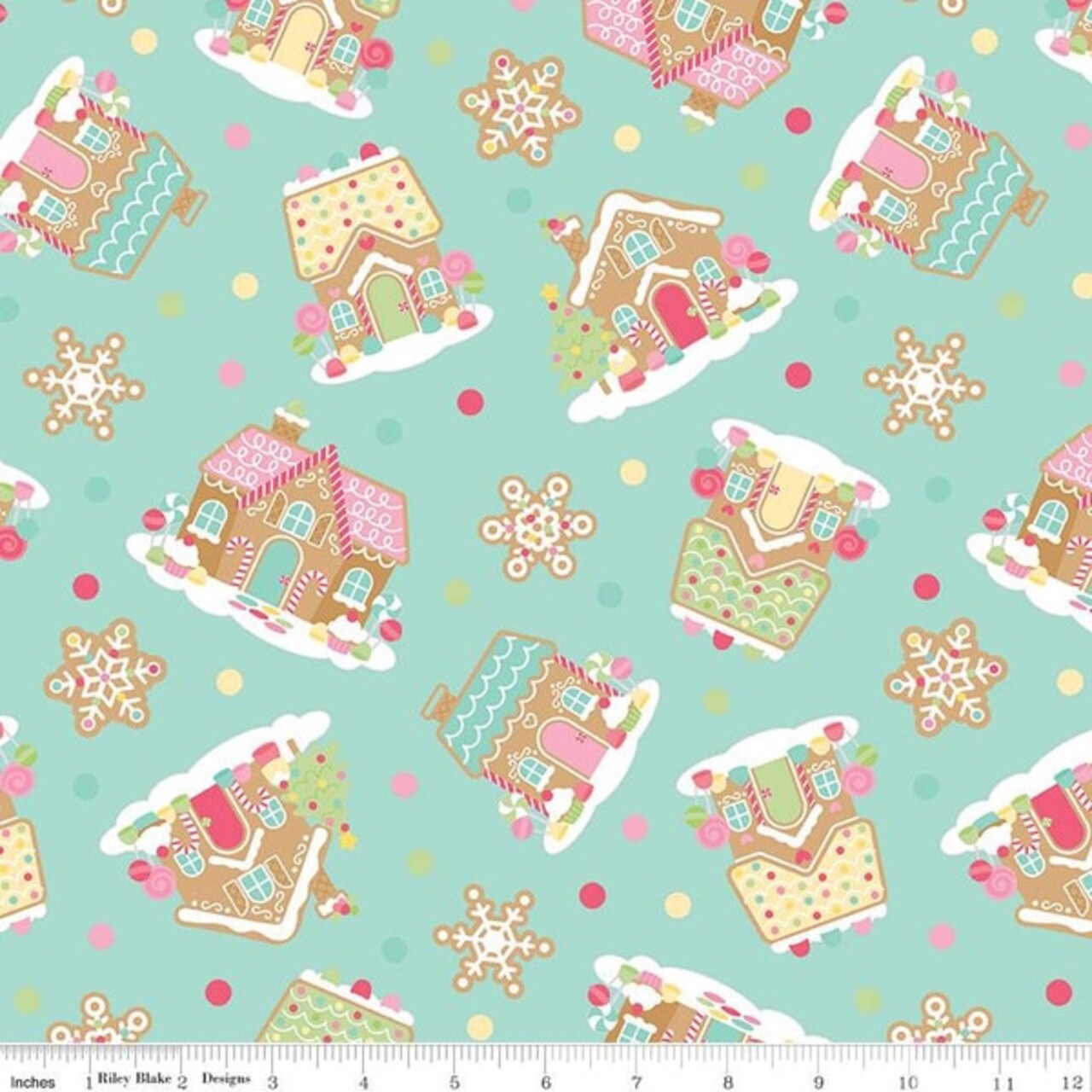 Main in Blue (c16440-blue) | Gingerbread Kisses | Doodlebug Designs | Riley Blake